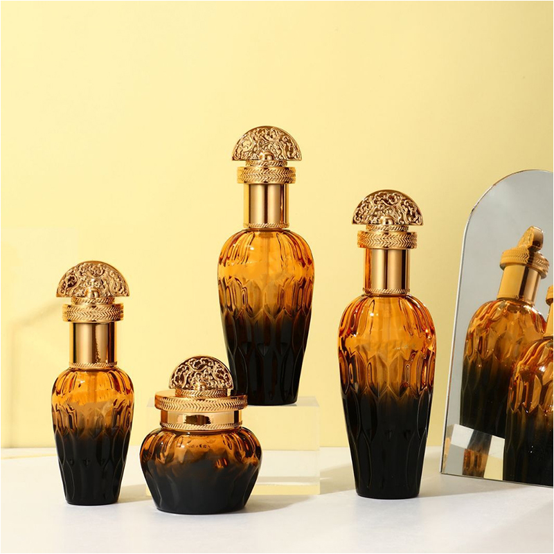 Matné číre sklo na starostlivosť o pleť Balenie Kozmetika Nádoby Sklenená fľaštička na mlieko s pumpičkou na kvapkanie