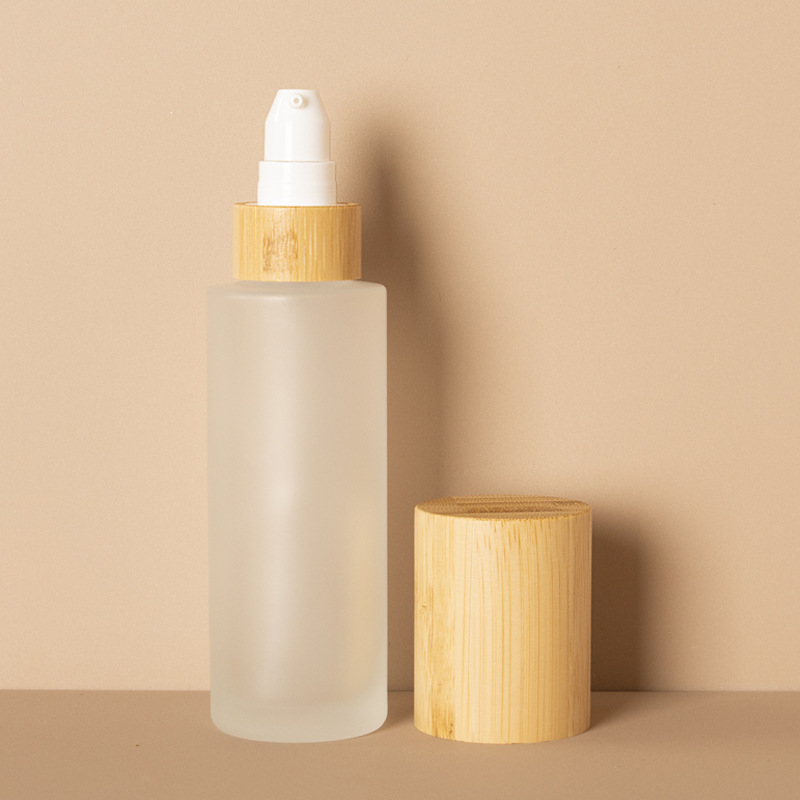 Matná pumpička na kozmetické mlieko na jemnú hmlu a pleťové mlieko sklenená fľaša s rozprašovačom s vekom z bambusového dreva Matná pumpička na kozmetické mlieko na jemnú hmlu a pleťové mlieko sklenená fľaša s rozprašovačom s vekom z bambusového dreva