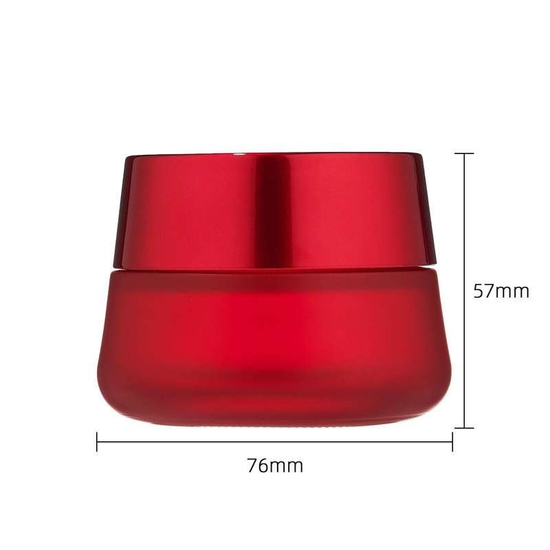 Okrúhla kozmetická nádoba na červený krém Prázdna sklenená nádoba na krém Okrúhla kozmetická nádoba na červený krém Prázdna sklenená nádoba na krém