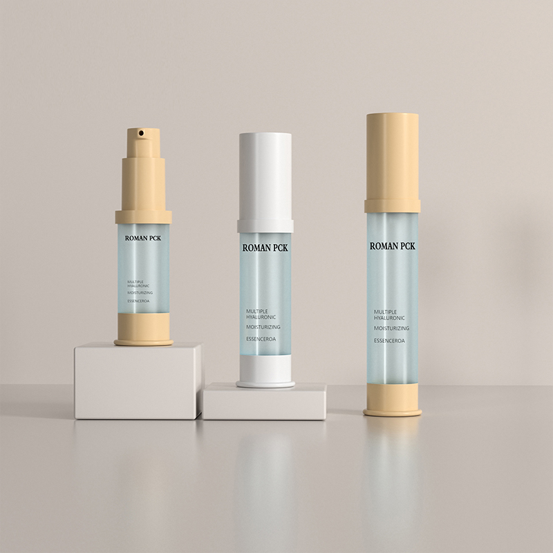 15 ml 30 ml 1 oz matná fľaštička s pumpičkou Airless Blue Slim Shape Cylinder Vysoký kozmetický krémový gél na tvár Serum Lotion Blush Gel