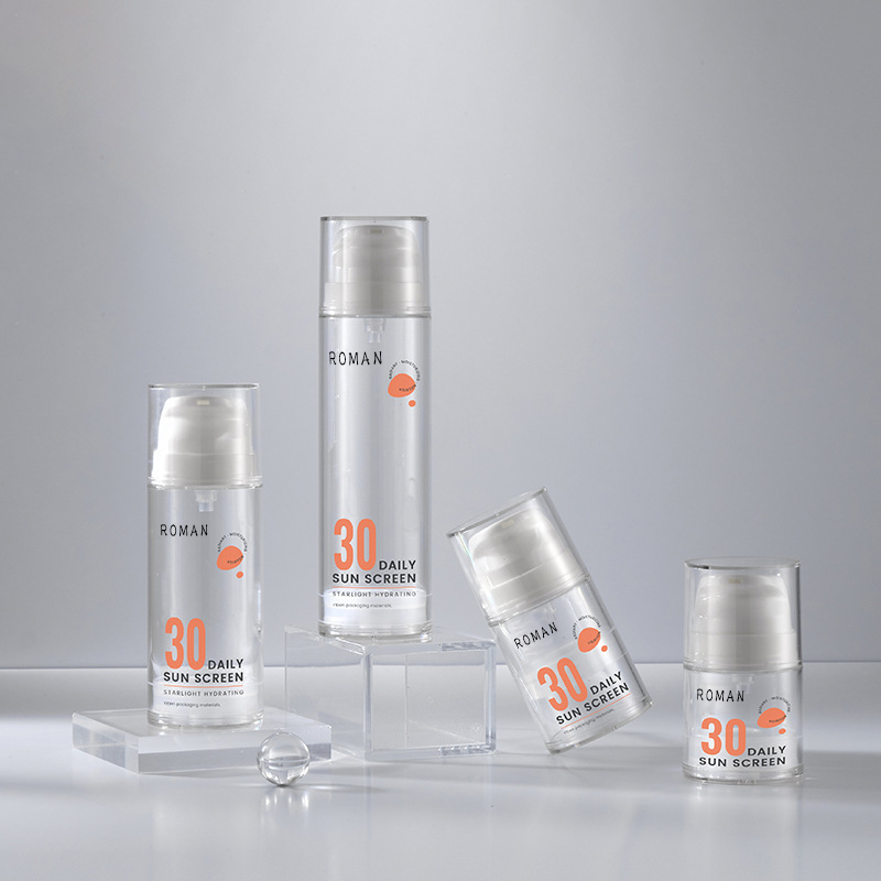 15ml 30ml 50ml 100ml 120ml Transparent White Airless Packing Fľaštička s pumpičkou na sérum Starostlivosť o pleť Telový olej