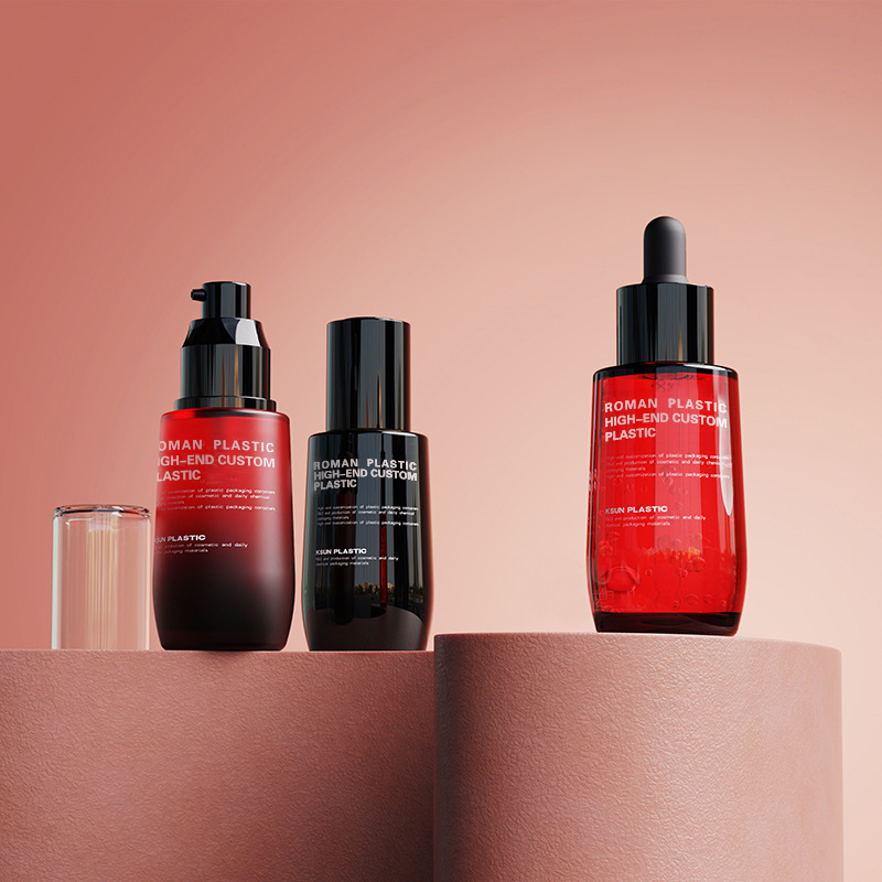 Naplniteľná fľaštička na kozmetický olej 50 ml Wine Red PETG Face Care Sérum s kvapkadlom fľaštička s kvapkadlom na súpravu fliaš na krém Naplniteľná fľaštička na kozmetický olej 50 ml Wine Red PETG Face Care Sérum s kvapkadlom fľaštička s kvapkadlom na súpravu fliaš na krém