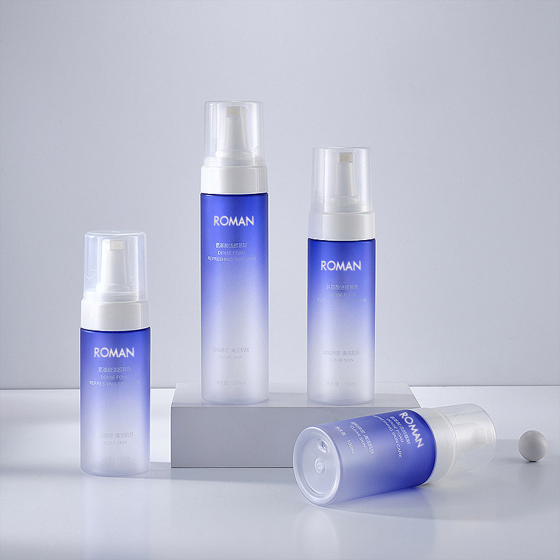100 ml 120 ml 150 ml 200 ml PET Gradient Modrá farba Pena Dávkovač tekutého mydla Penová pumpa Fľaša Sprchový gél Fľaša na umývanie rúk Kúpeľňové potreby