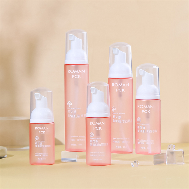 50 ml 80 ml 100 ml 120 ml 150 ml 200 ml dávkovač mydla penová fľaša Matné PET s prechodom Pink Facial Cleanser Mousses Fľaša šampón Sprchový gél s penovou pumpou Fľaša