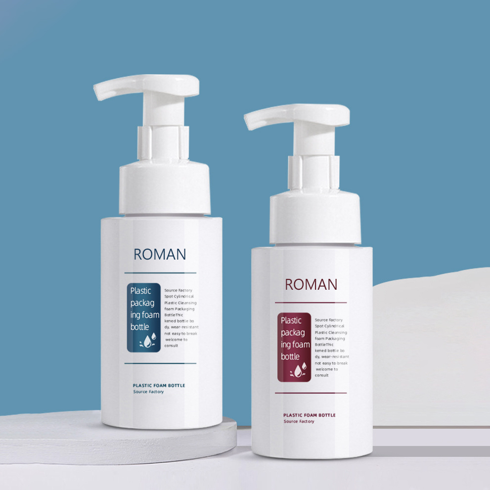 Plastový roztomilý okrúhly dezinfekčný prostriedok na ruky čistiaca penová pumpa fľaša 200 ml 300 ml 500 ml Veľkosť balenia šampónu na čistenie tváre