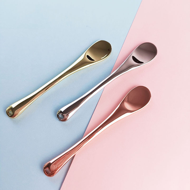 3-farebná opakovane použiteľná mini kovová zinková očný krém lyžička špachtľa na nanášanie očného krému
