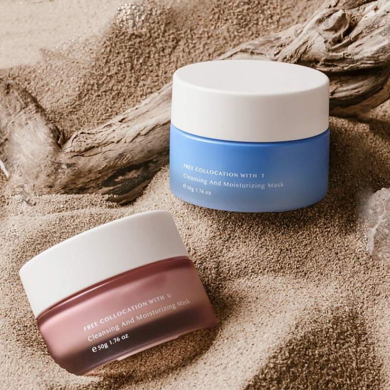 Klasická okrúhla sklenená krémová nádoba Kozmetické balenie pre krém na tvár a očný krém