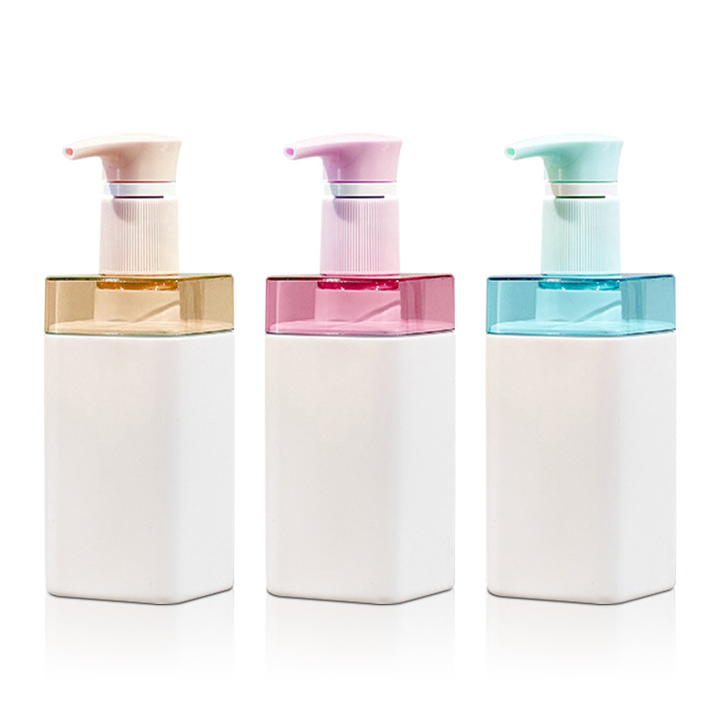 500 ml 750 ml Luxusné prázdne kozmetické štvorcové rameno Plastová fľaša na šampón s pumpičkou a kondicionér s dávkovačom mydla na umývanie rúk 500 ml 750 ml Luxusné prázdne kozmetické štvorcové rameno Plastová fľaša na šampón s pumpičkou a kondicionér s dávkovačom mydla na umývanie rúk