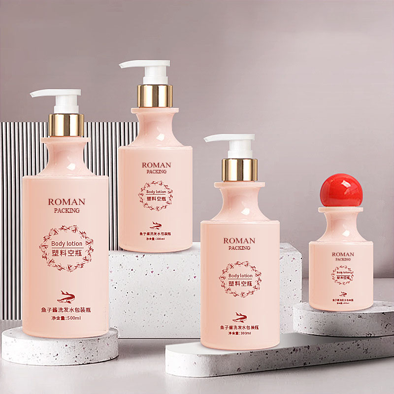 Špičková plastová fľaštička na umývanie tváre so zakriveným hrdlom fľaštička s tonerom na starostlivosť o pleť 100 ml 200 ml 300 ml 500 ml s guľôčkovým uzáverom