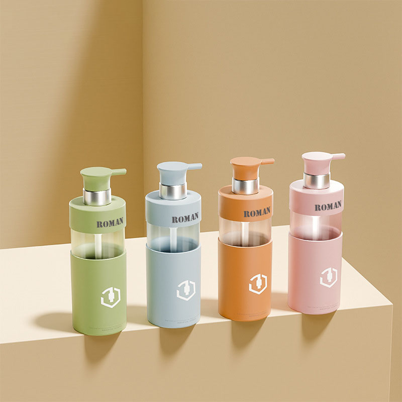 Luxusné 100 ml 200 ml 300 ml 450 ml 500 ml 700 ml Fľaša na telové mlieko PET Plastové fľaše na šampón a kondicionér Sada kozmetických obalov na sprchový gél