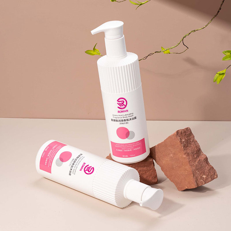 Horúca biela prúžkovaná HDPE plastová fľaša s vlnitým nástavcom 500 ml 700 ml šampón sprchový gél lotion s pumpičkou Vietnam Horúca biela prúžkovaná HDPE plastová fľaša s vlnitým nástavcom 500 ml 700 ml šampón sprchový gél lotion s pumpičkou Vietnam