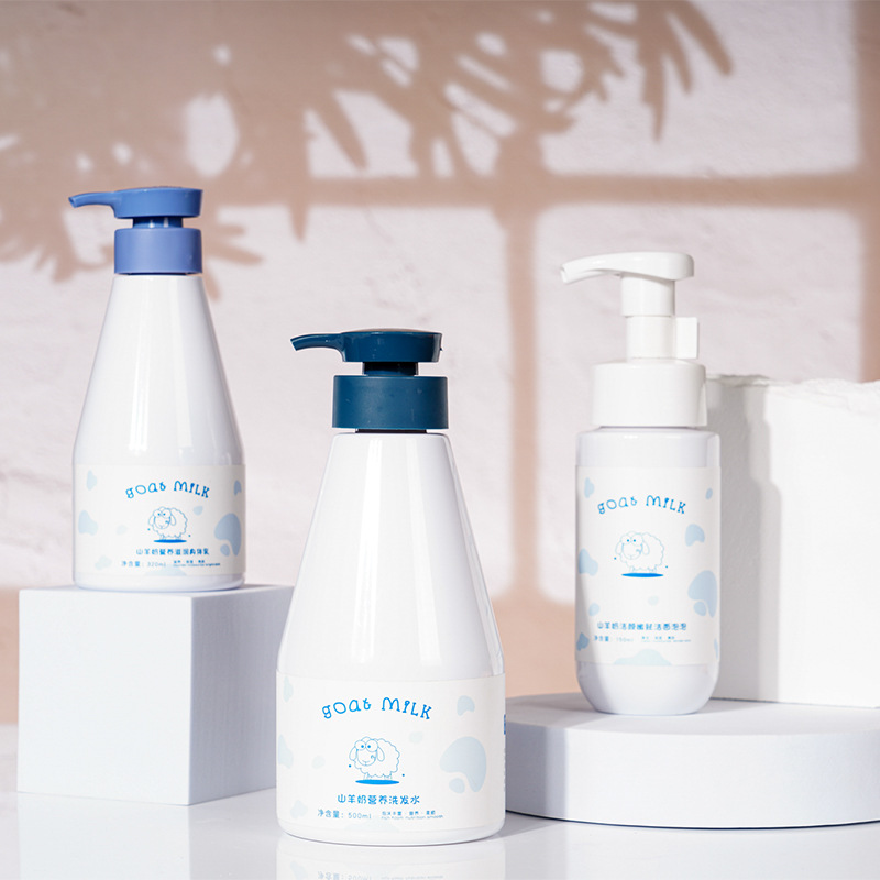 Private Label 300 ml 500 ml Pure White PET plastová fľaša Bieliaci krém Hydratačné mlieko s pumpičkou na mlieko