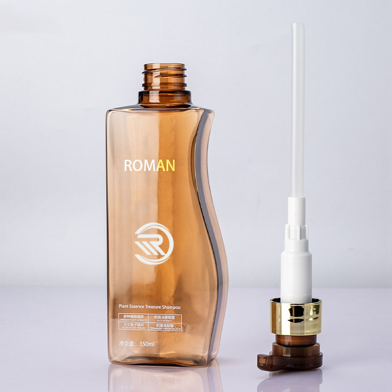 Spoľahlivá 350 ml 500 ml zakrivená jantárová plastová fľaša na telo prázdna fľaša na telo s pumpičkou na použitie šampónu, kondicionéru alebo krému na tvár Spoľahlivá 350 ml 500 ml zakrivená jantárová plastová fľaša na telo prázdna fľaša na telo s pumpičkou na použitie šampónu, kondicionéru alebo krému na tvár