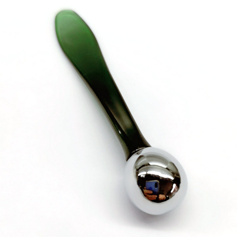 Očný krém masážny valček na tvár lyžička na líčenie tváre Ružové zlato mini kovová nerezová kozmetická špachtľa